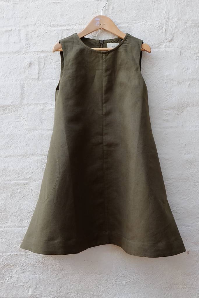 Flared organic cotton/linen dress